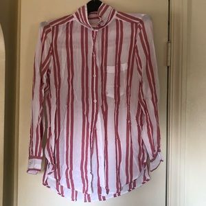 Pink striped button up shirt